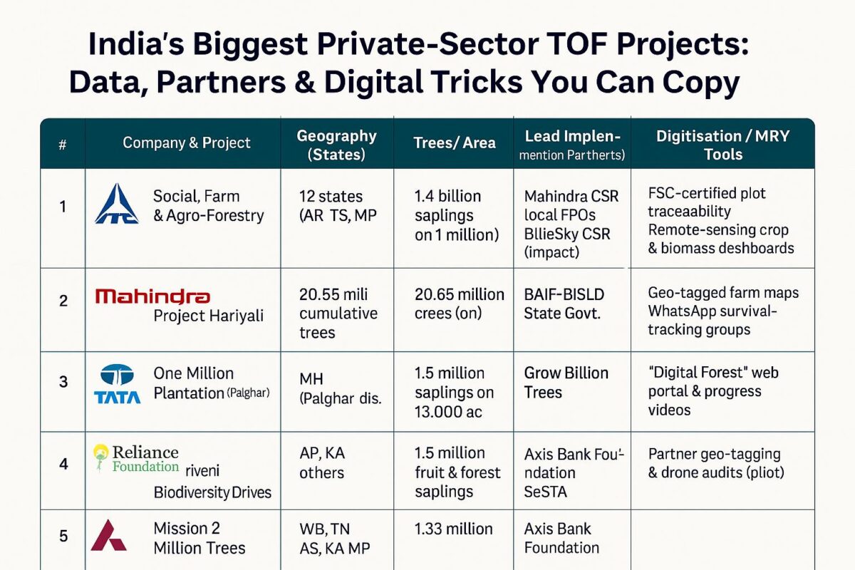 5 High-Impact “Carbon-Grade” Tree-Outside-Forest Projects Corporates Are Funding in India (2020-25)