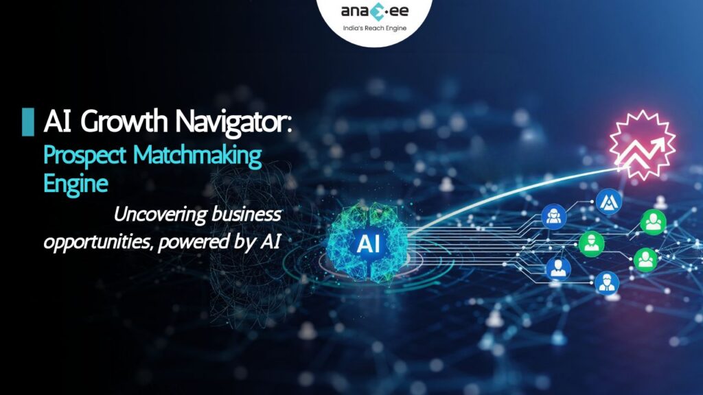 AI-powered prospect matchmaking engine showing business network connections and growth opportunities through digital pathways.